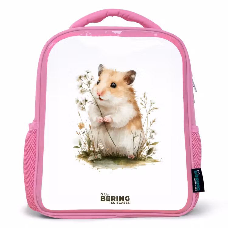 Dier - Natuur - Hamster Kinderrugzak - Roze middel -3d