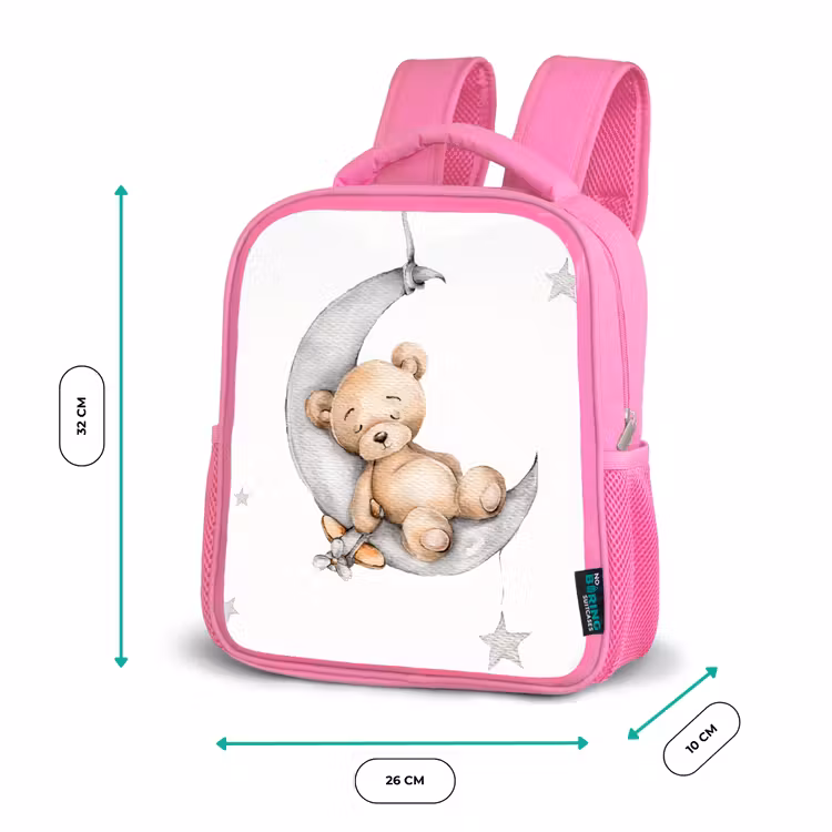 Beer - Maan - Sterren - Kinderen Kinderrugzak - Roze middel -productfoto_formaten