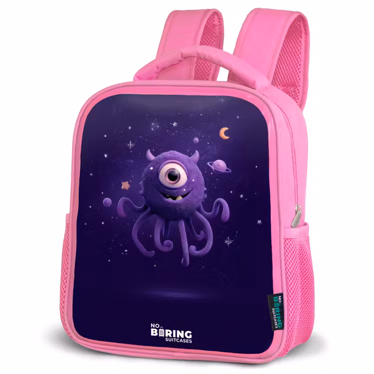 Kosmisch tentakelmonster Kinderrugzak - Roze middel -schuin