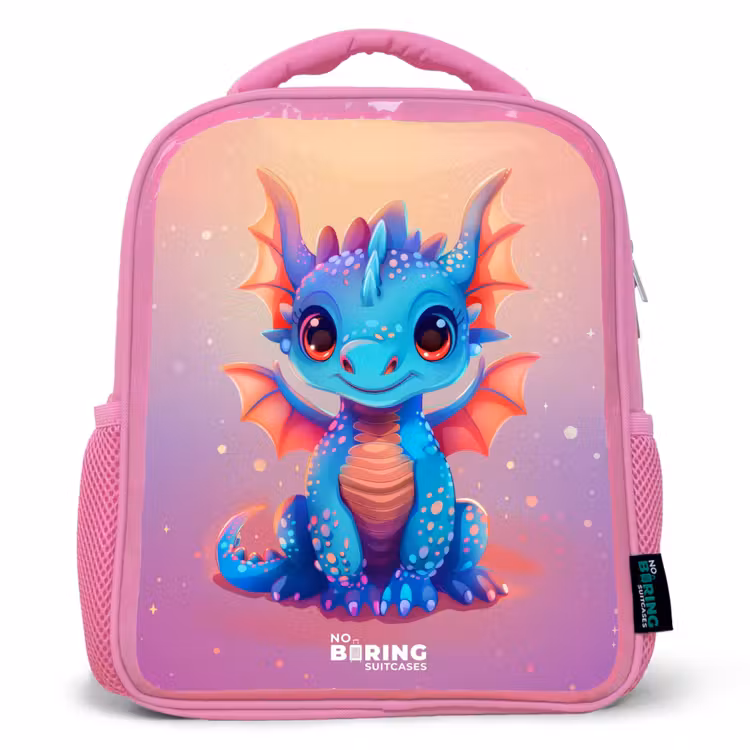 Schattige baby draak Kinderrugzak - Roze middel -3d