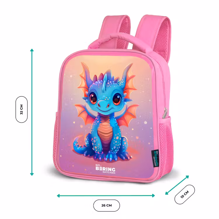 Schattige baby draak Kinderrugzak - Roze middel -productfoto_formaten