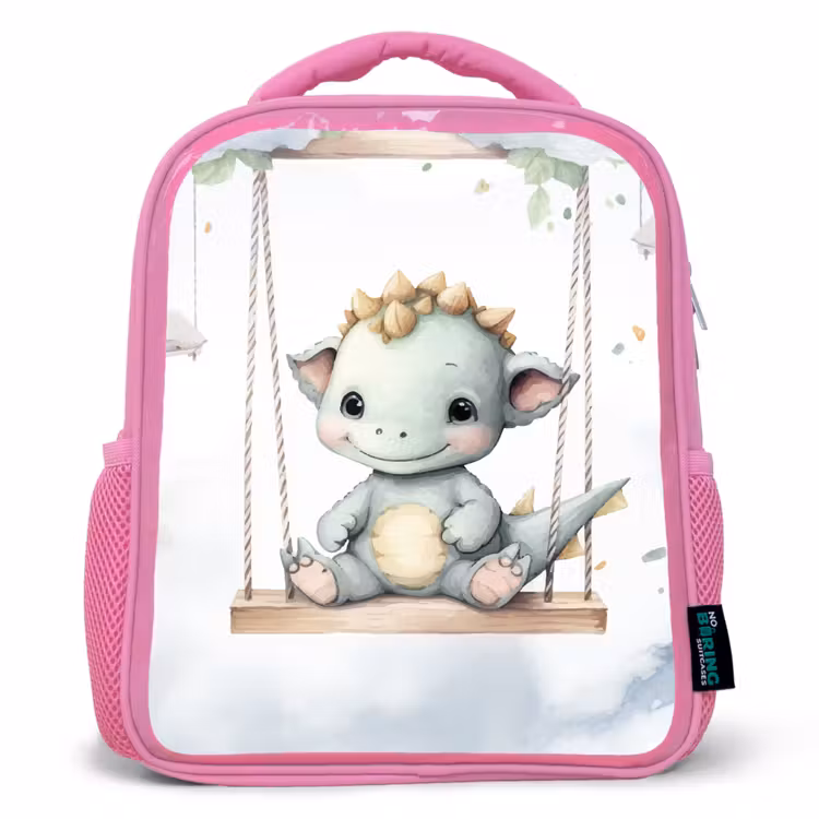 Draak - Baby dier - Kinderen Kinderrugzak - Roze middel -3d