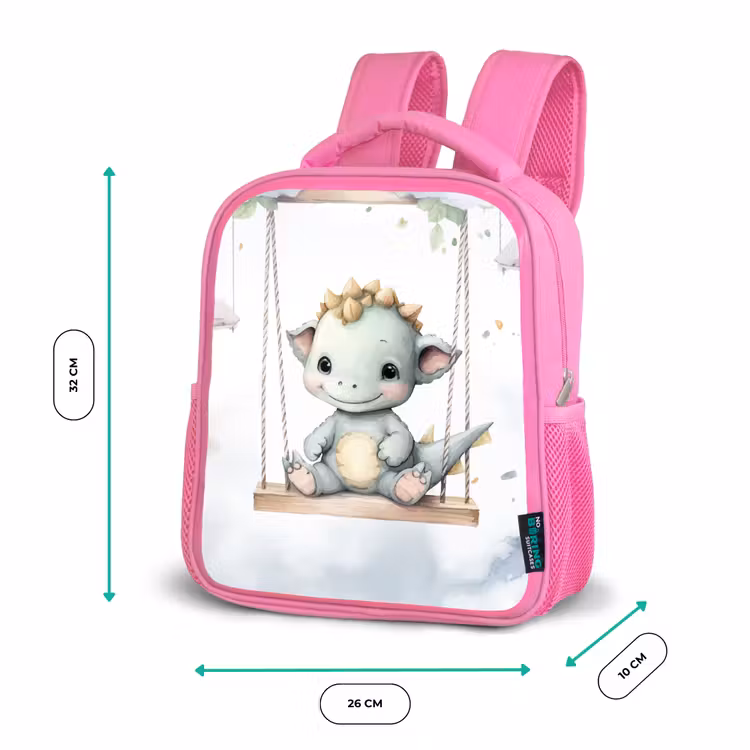 Draak - Baby dier - Kinderen Kinderrugzak - Roze middel -productfoto_formaten