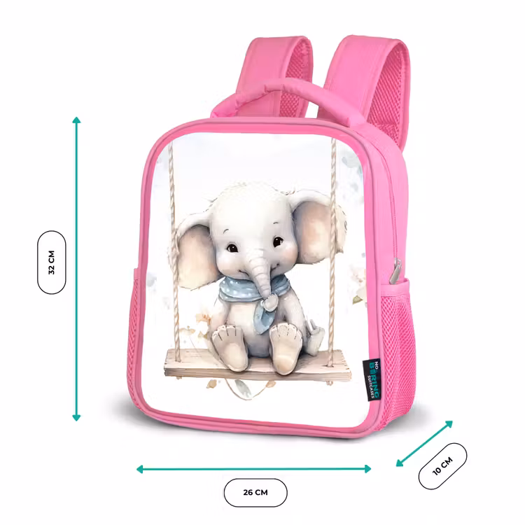 Olifant - Dier - Kinderen Kinderrugzak - Roze middel -productfoto_formaten
