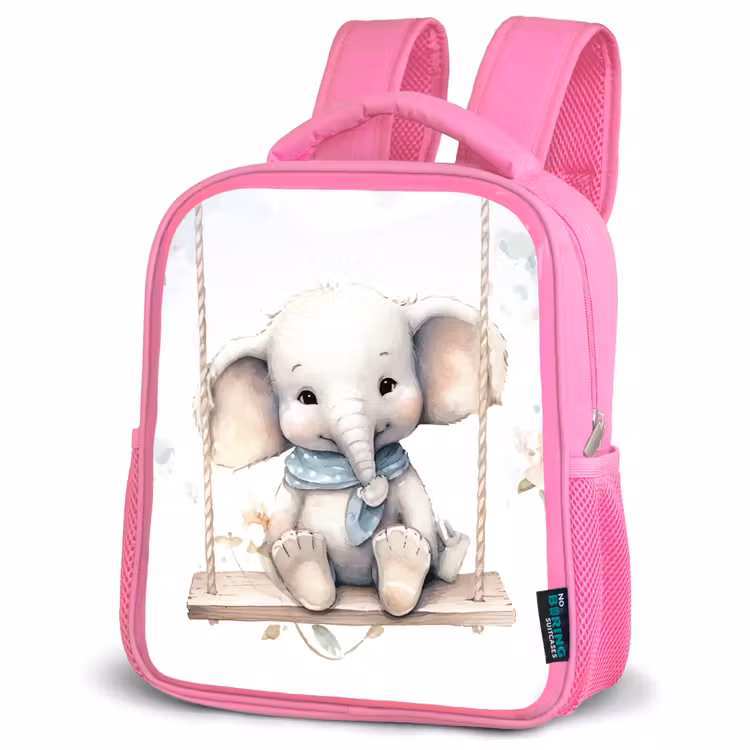 Olifant - Dier - Kinderen Kinderrugzak - Roze middel -schuin