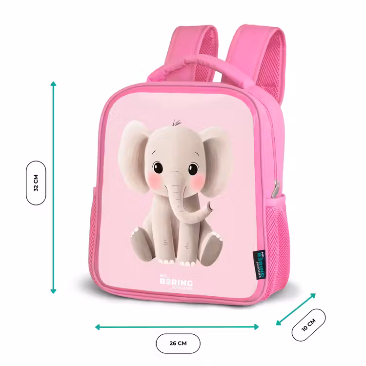 Olifant - Baby - Blosjes - Illustratie Kinderrugzak - Roze middel -productfoto_formaten