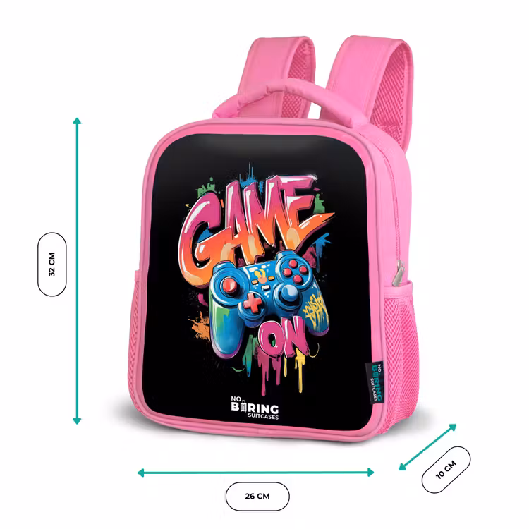 Game - Controller - Graffiti - Neon Kinderrugzak - Roze middel -productfoto_formaten