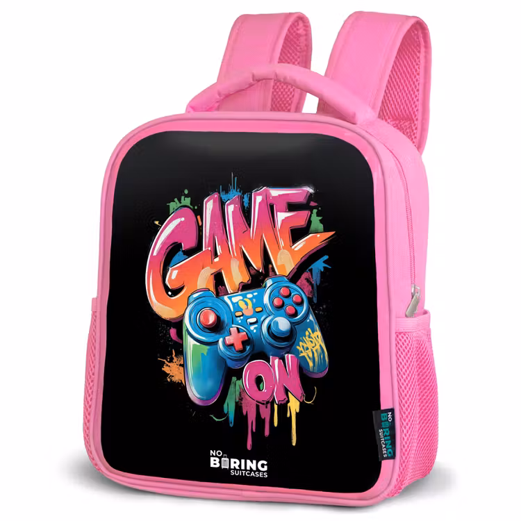Game - Controller - Graffiti - Neon Kinderrugzak - Roze middel -schuin