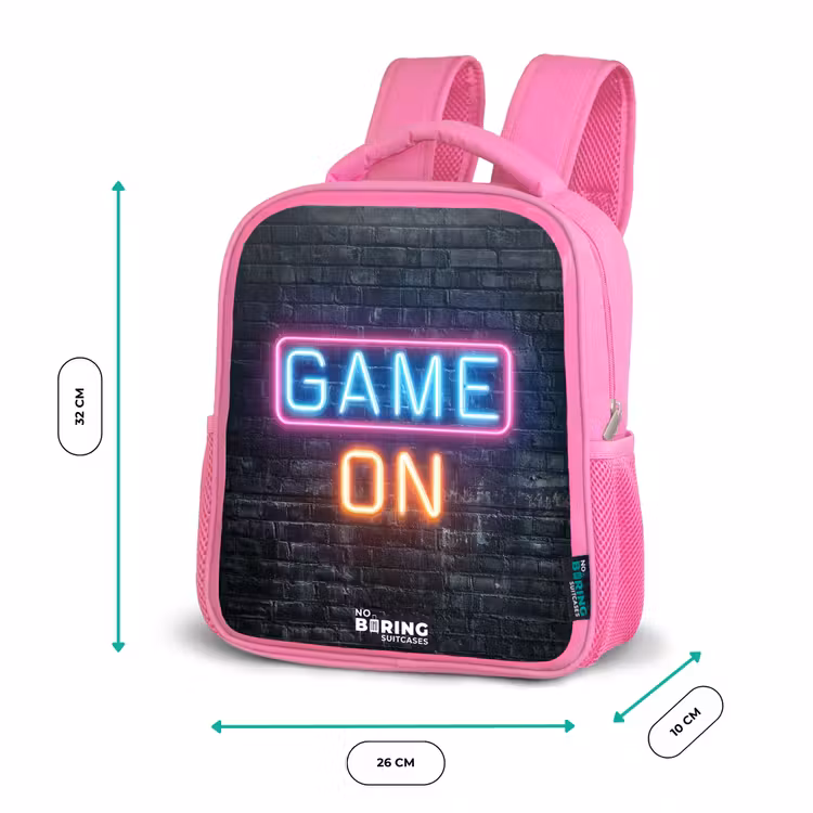 Game - Letters - Neon Kinderrugzak - Roze middel -productfoto_formaten