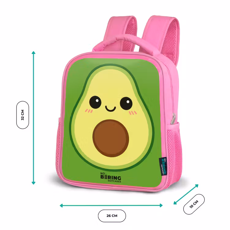 Kawai - Avocado - Groen Kinderrugzak - Roze middel -productfoto_formaten
