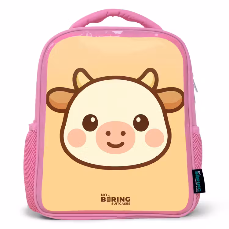 Kawai - Koe - Bruin Kinderrugzak - Roze middel -3d