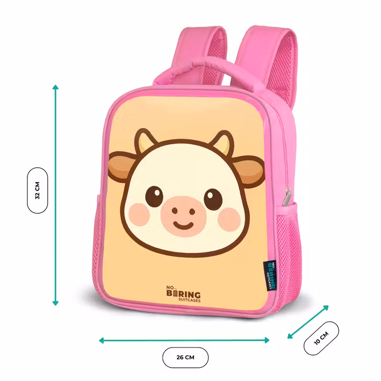 Kawai - Koe - Bruin Kinderrugzak - Roze middel -productfoto_formaten