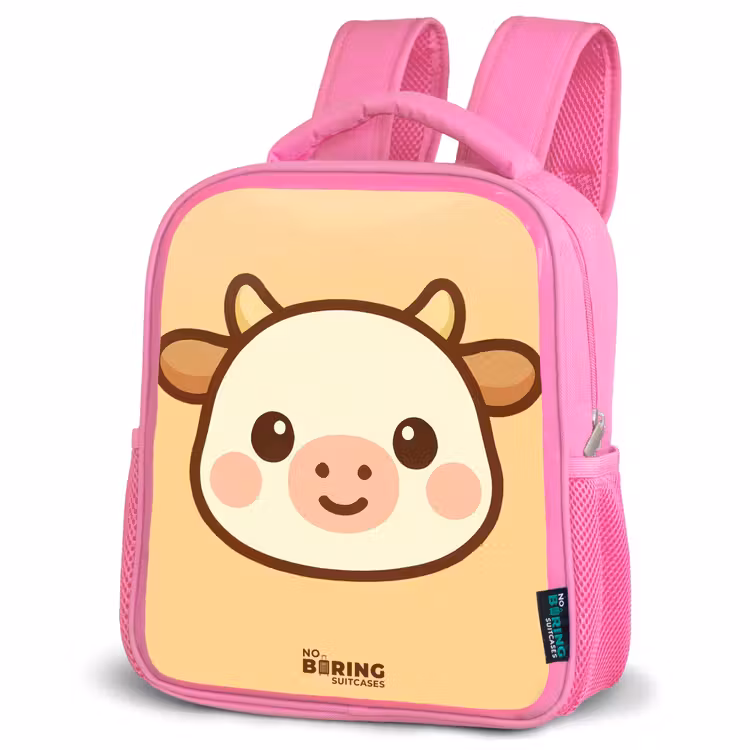 Kawai - Koe - Bruin Kinderrugzak - Roze middel -schuin