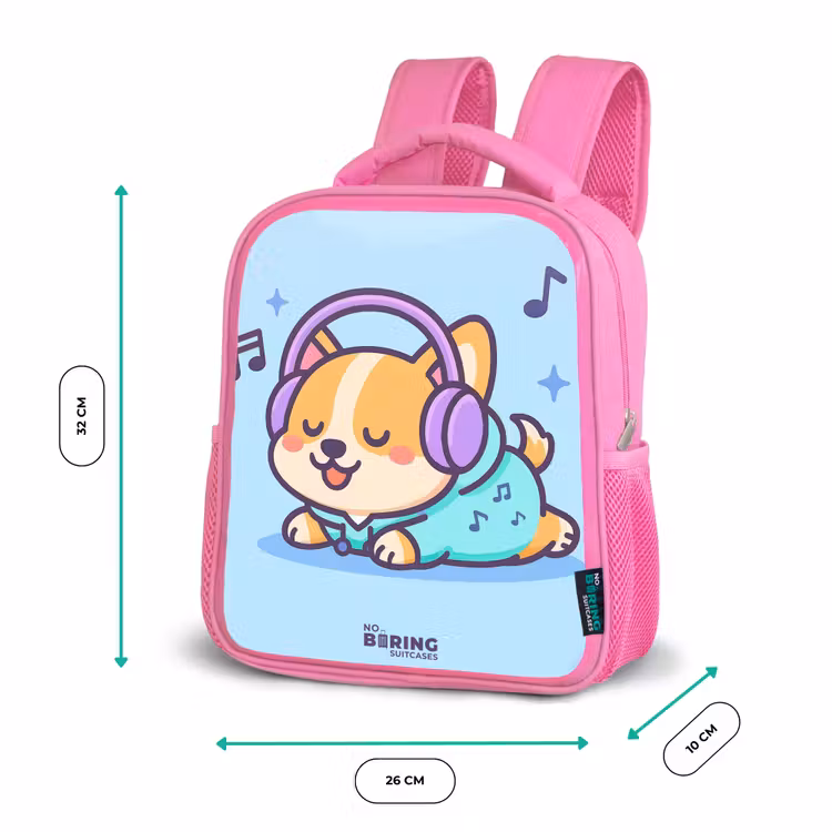 Kawai - Hond - Muziek Kinderrugzak - Roze middel -productfoto_formaten