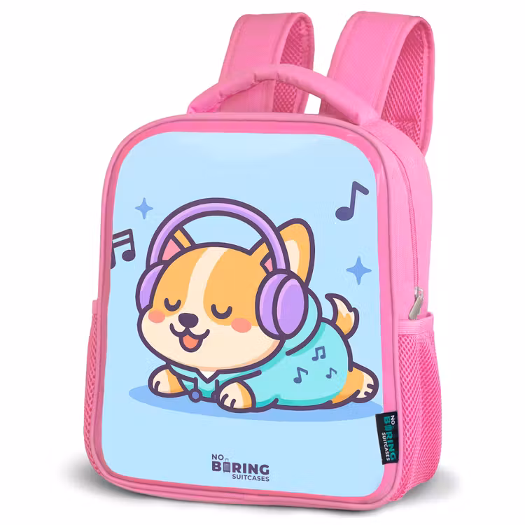 Kawai - Hond - Muziek Kinderrugzak - Roze middel -schuin