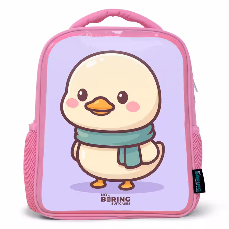 Kawai - Eend - Sjaal Kinderrugzak - Roze middel -3d