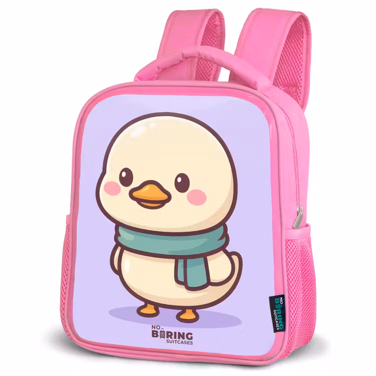 Kawai - Eend - Sjaal Kinderrugzak - Roze middel -schuin
