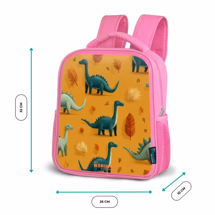 Lange nekken in herfstlandschap Kinderrugzak - Roze middel -productfoto_formaten