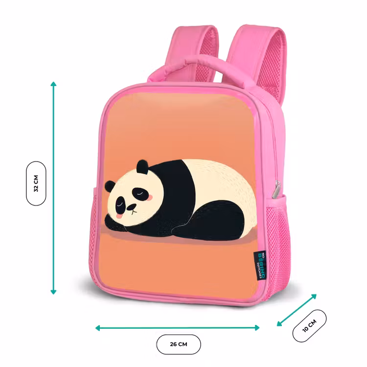 Panda - Slaap - Oranje Kinderrugzak - Roze middel -productfoto_formaten