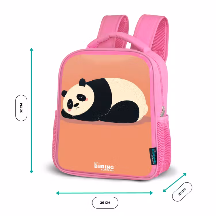 Panda - Slapen - Oranje Kinderrugzak - Roze middel -productfoto_formaten
