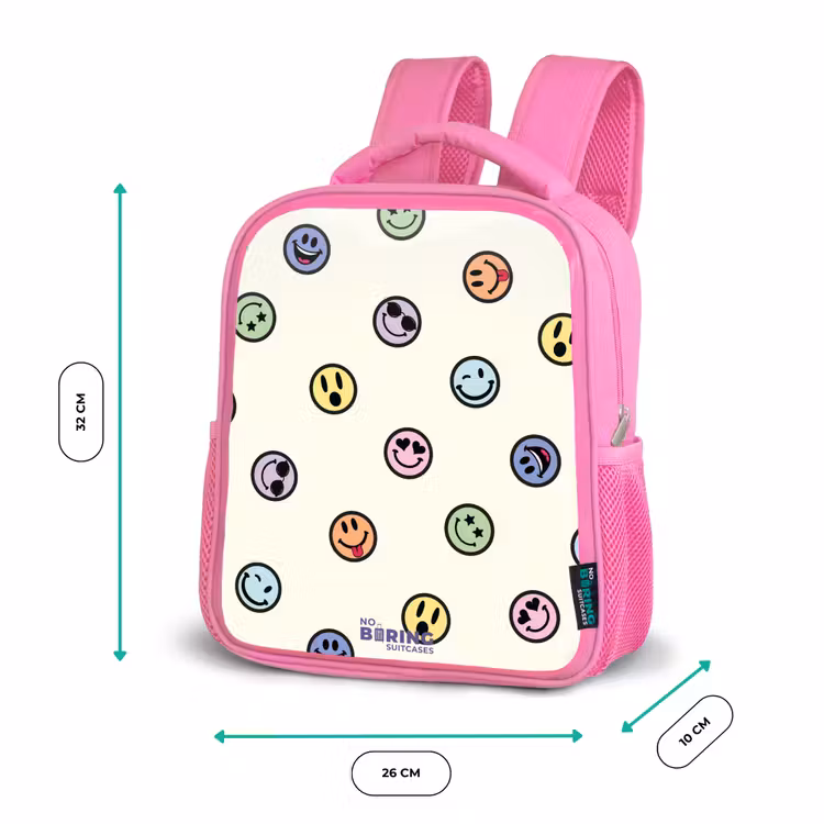 Speelse smiley-mix Kinderrugzak - Roze middel -productfoto_formaten