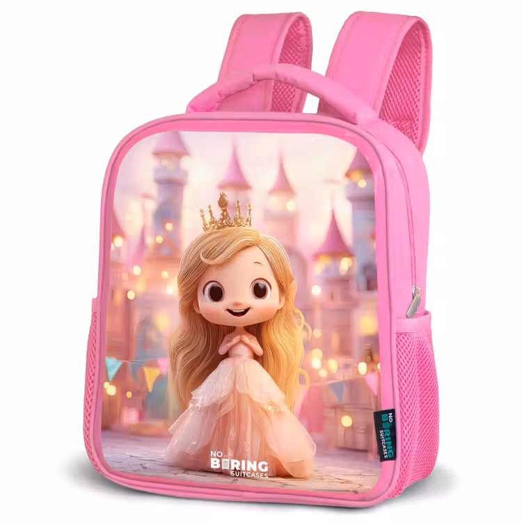 Prinses - Roze - Kasteel Kinderrugzak - Roze middel -schuin