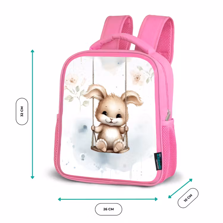 Konijn - Baby dier - Kinderen Kinderrugzak - Roze middel -productfoto_formaten