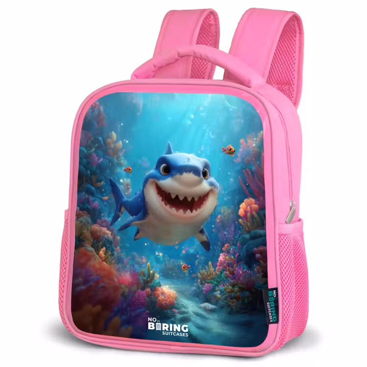 Rif - Koraal - Haai - Dier Kinderrugzak - Roze middel -schuin