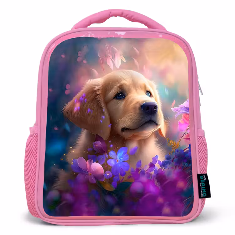 Rudy Retriever Kinderrugzak - Roze middel -3d