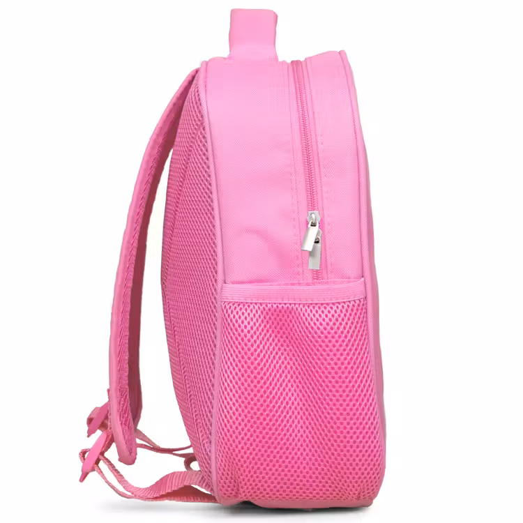 Smiley - Hartje - Ster Kinderrugzak - Roze middel -zijkant