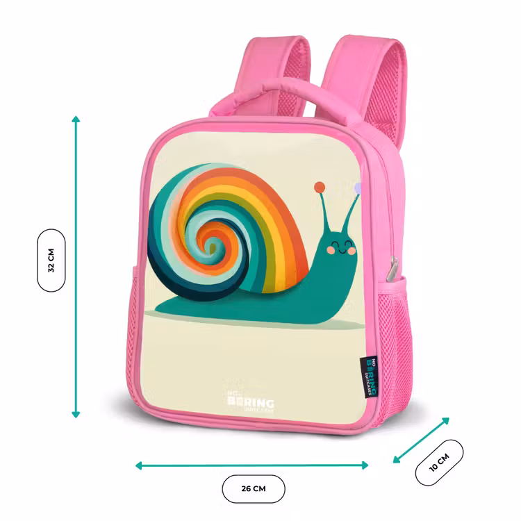 Slak - Regenboog - Kleurrijk Kinderrugzak - Roze middel -productfoto_formaten