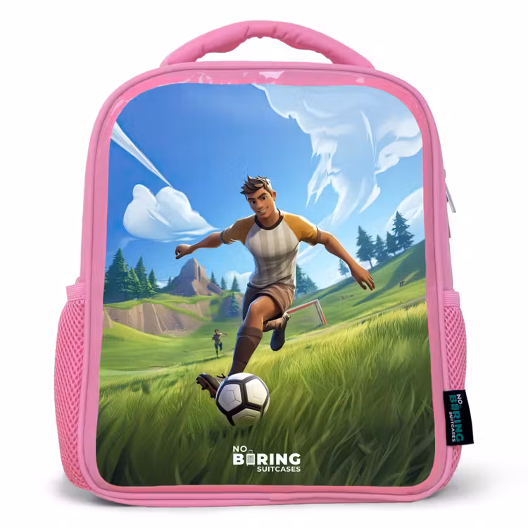 Voetbal - Jongen - Goal - Voetbaltenue Kinderrugzak - Roze middel -3d