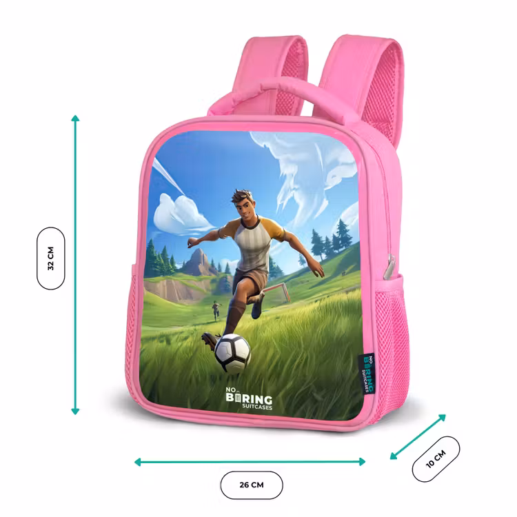 Voetbal - Jongen - Goal - Voetbaltenue Kinderrugzak - Roze middel -productfoto_formaten