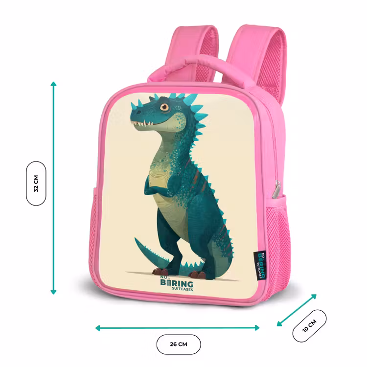 Spiky dino met vriendelijke blik Kinderrugzak - Roze middel -productfoto_formaten