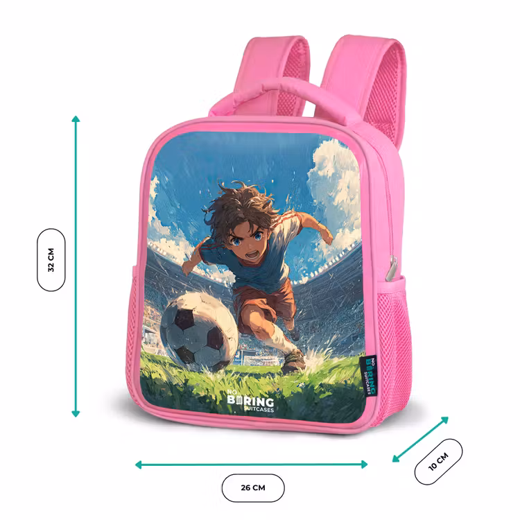Stadion - Voetbal - Jongen Kinderrugzak - Roze middel -productfoto_formaten