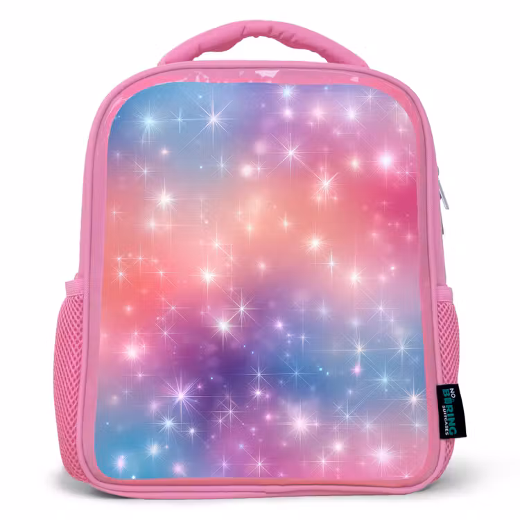 Sterren - Abstract - Kleuren Kinderrugzak - Roze middel -3d