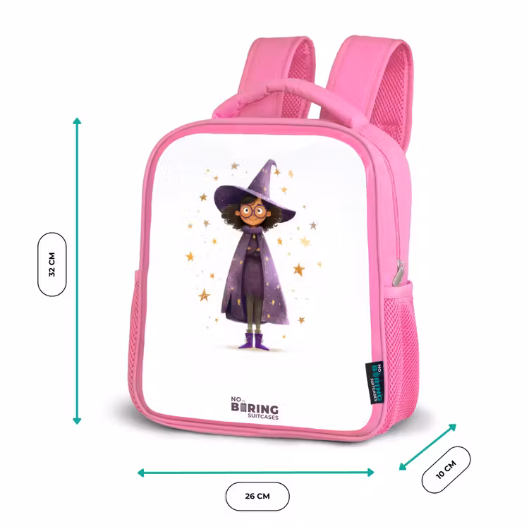 De paarse tovenaarsmantel Kinderrugzak - Roze middel -productfoto_formaten