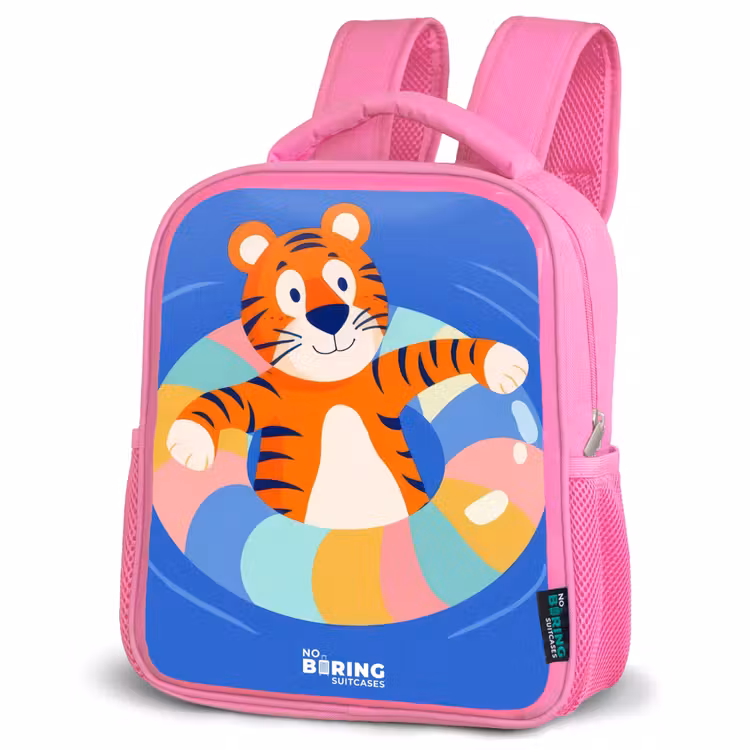 Tijger - Zwemband - Water Kinderrugzak - Roze middel -schuin