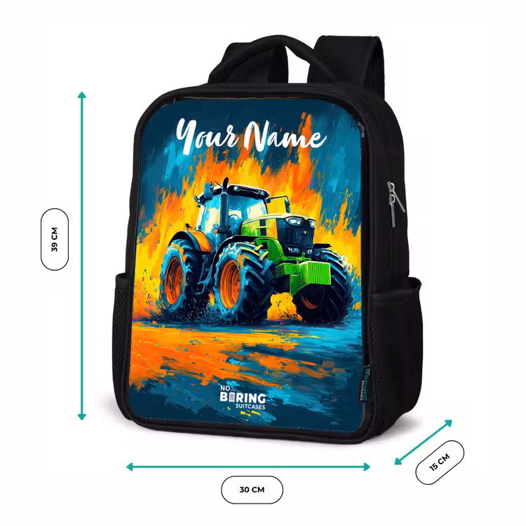 Abstract - Tractor - Groen Rugzak - Zwart middel -productfoto_formaten