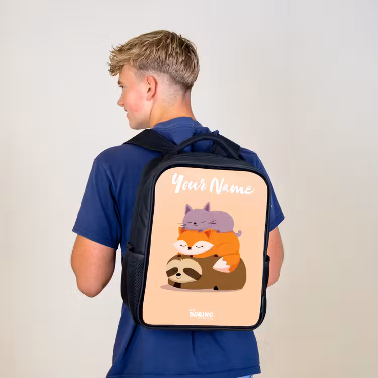 Dieren - Slapen - Samen Rugzak - Zwart middel -sfeer8
