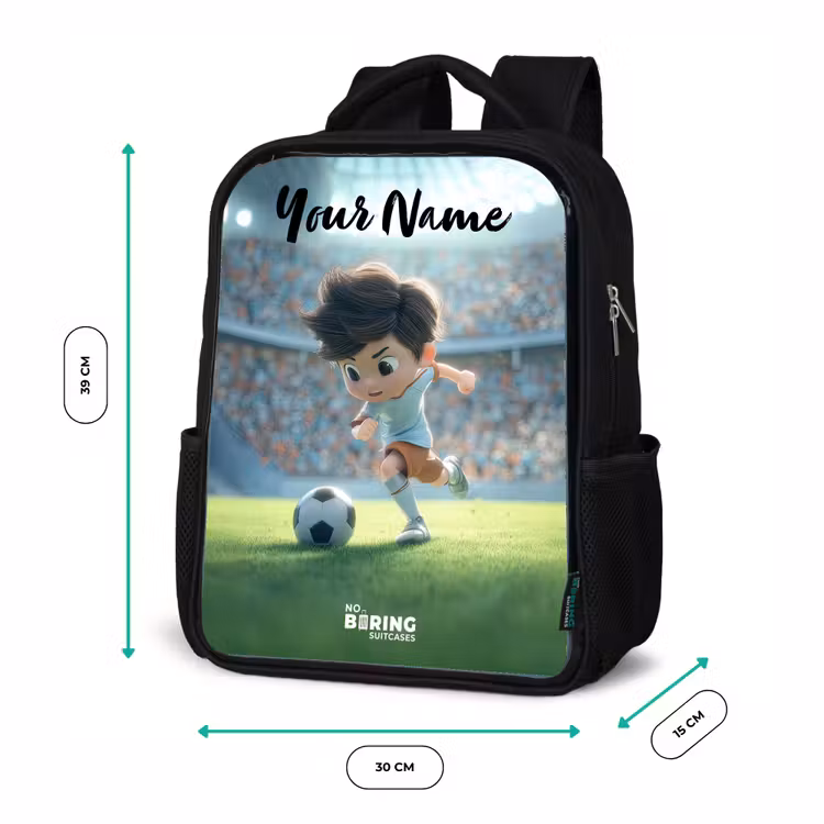 Jongen - Stadion - Voetbal - Zonlicht Rugzak - Zwart middel -productfoto_formaten
