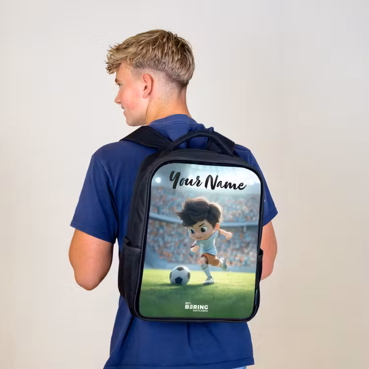 Jongen - Stadion - Voetbal - Zonlicht Rugzak - Zwart middel -sfeer8