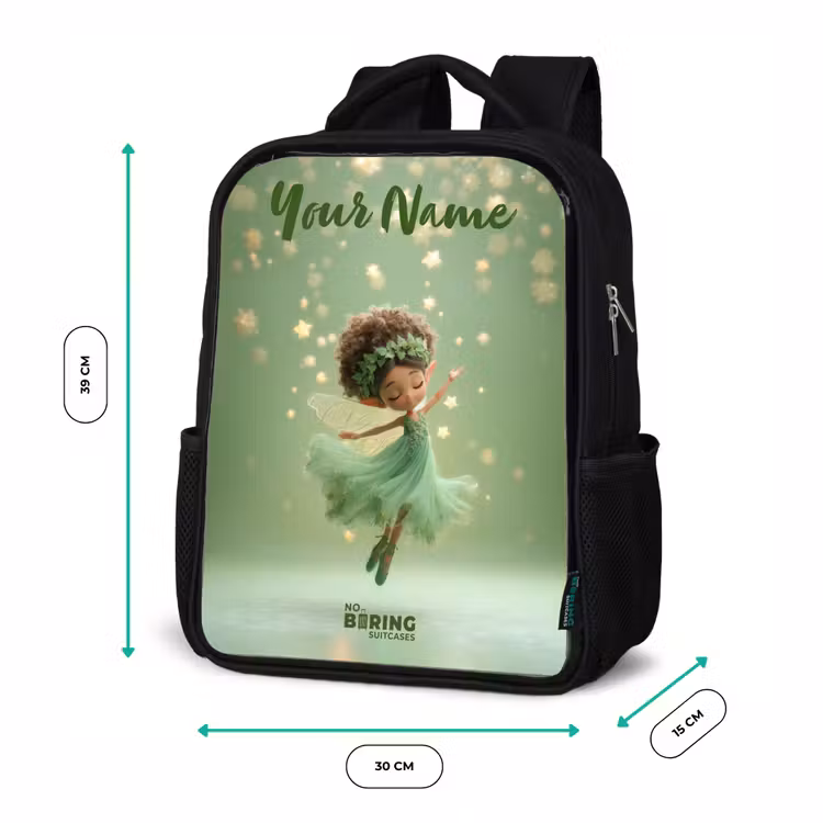 Dansende fee in groen licht Rugzak - Zwart middel -productfoto_formaten