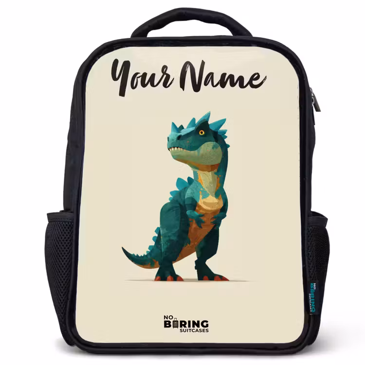 Dino - Dier - Groen Rugzak - Zwart middel -3d