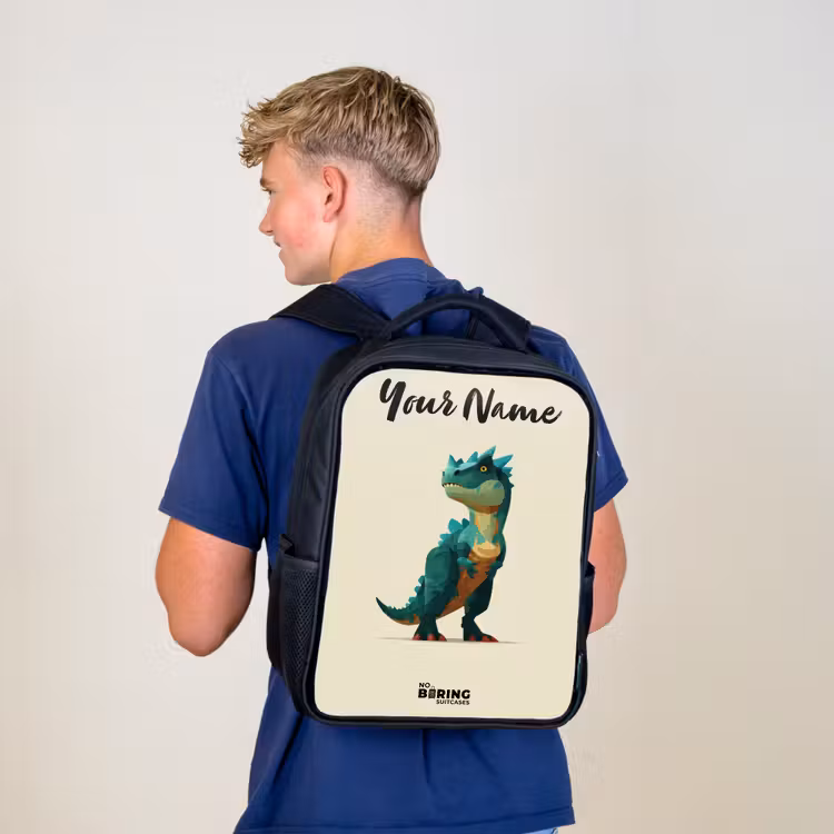 Dino - Dier - Groen Rugzak - Zwart middel -sfeer8