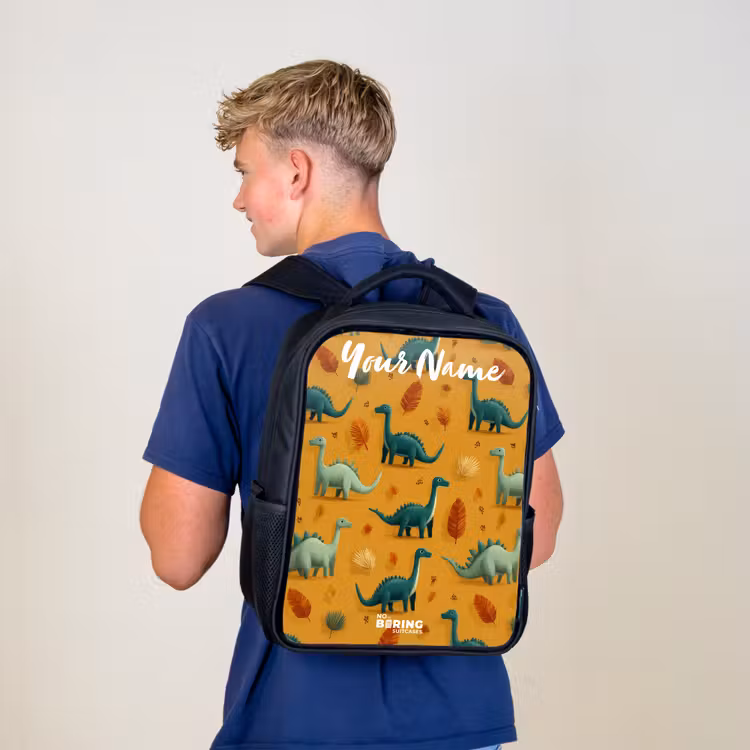 Dino - Dieren - Patroon Rugzak - Zwart middel -sfeer8