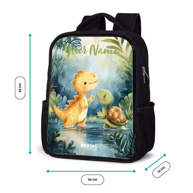 Dino - Schildpad - Jungle Rugzak - Zwart middel -productfoto_formaten
