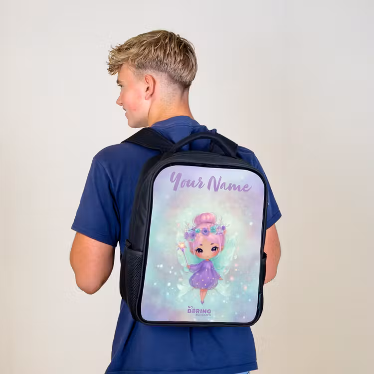 Bloemenfee in pastelglans Rugzak - Zwart middel -sfeer8