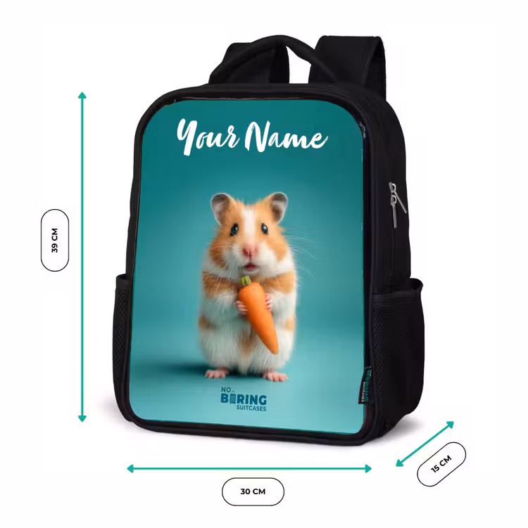 Hamster - Wortel - Dier Rugzak - Zwart middel -productfoto_formaten