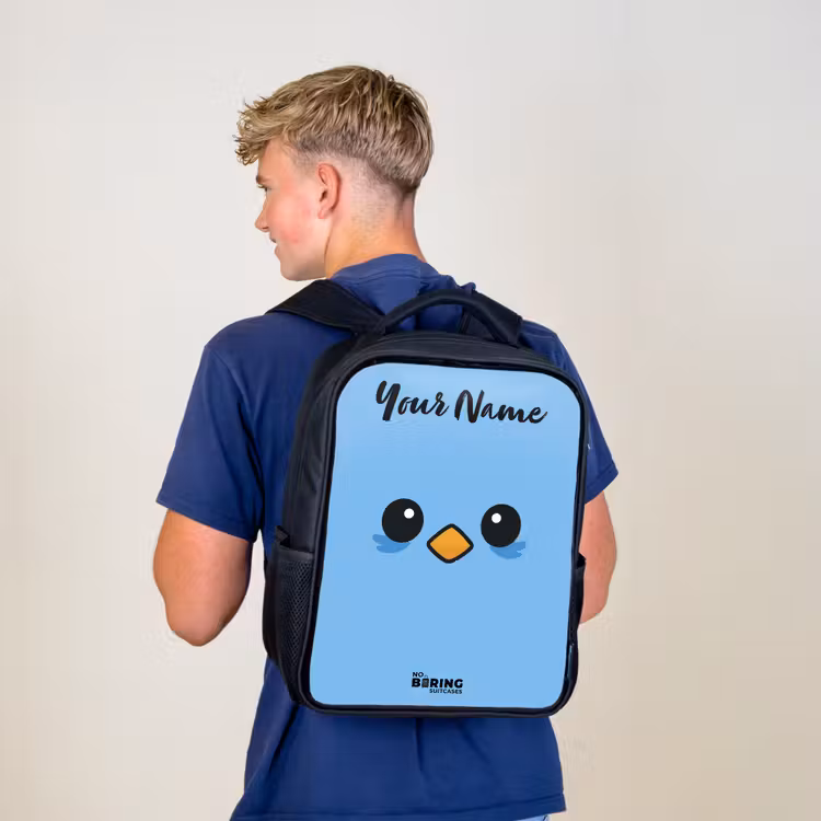 Kawai - Vogel - Blauw Rugzak - Zwart middel -sfeer8